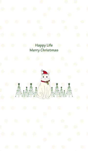 [LINE着せ替え] メリークリスマス（白猫）の画像1