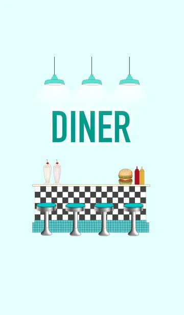 [LINE着せ替え] 50's DINER BLUEの画像1