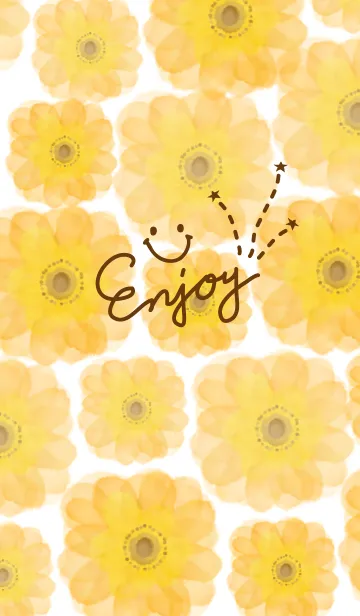 [LINE着せ替え] 水彩オレンジお花-スマイル21-の画像1