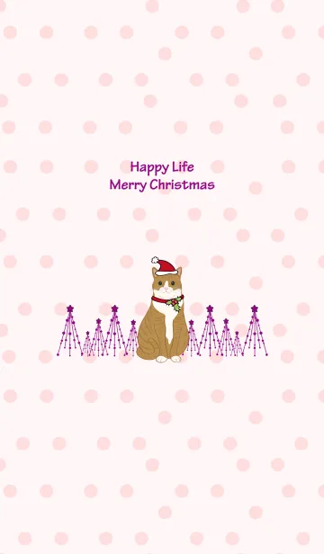 [LINE着せ替え] メリークリスマス（オレンジ猫）の画像1