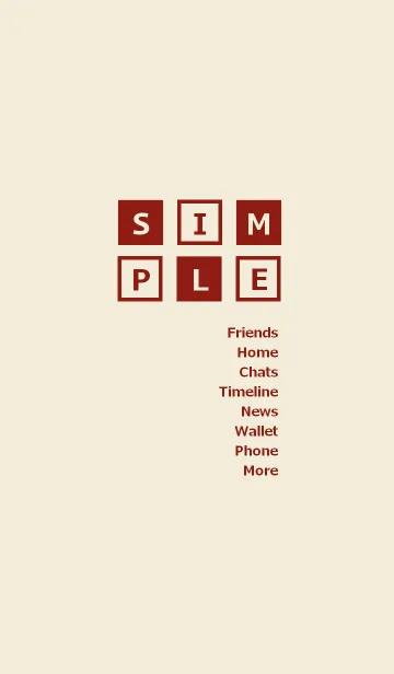 [LINE着せ替え] SIMPLE BOX =beige redbrown=の画像1