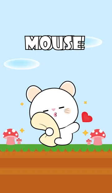 [LINE着せ替え] Love U Cute White Mouse Theme (JP)の画像1