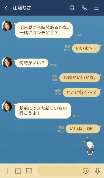 [LINE着せ替え] Simple adult cat 1000の画像4