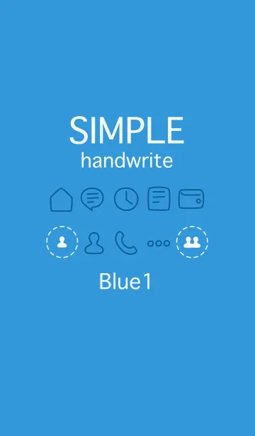 [LINE着せ替え] シンプル手書き ブルー1の画像1