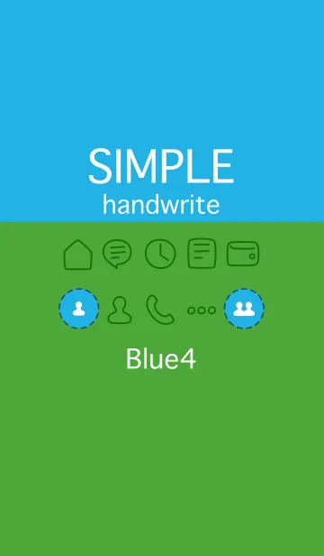 [LINE着せ替え] シンプル手書き ブルー4の画像1