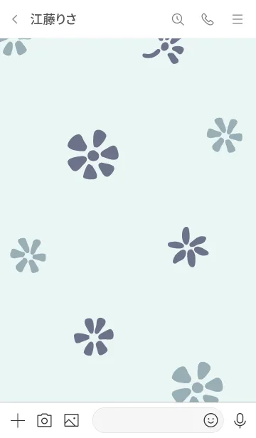 [LINE着せ替え] 小花たくさん ブルー2の画像3