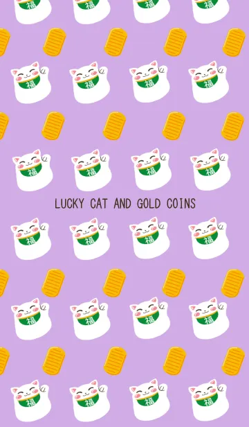[LINE着せ替え] 金運アップの着せかえ 招き猫と金貨の画像1