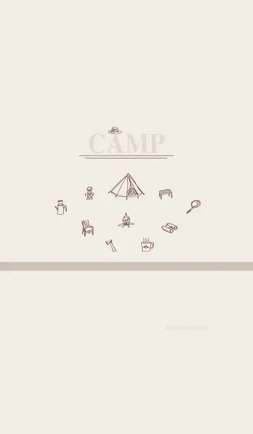 [LINE着せ替え] CAMP ivory brownの画像1