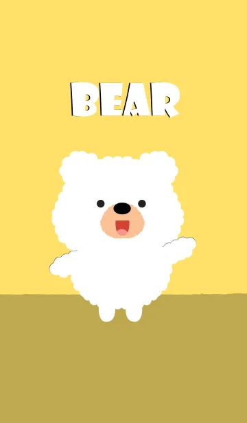 Fu Cute White Bear Theme (JP)の着せ替えメイン画像