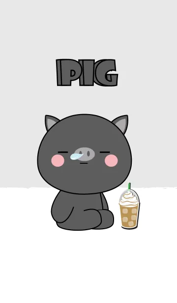 [LINE着せ替え] Sleepy Black Pig Theme (JP)の画像1
