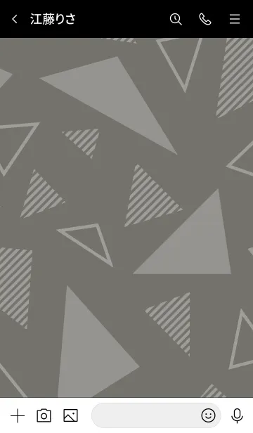 [LINE着せ替え] シンプル 白三角 グレー2の画像3