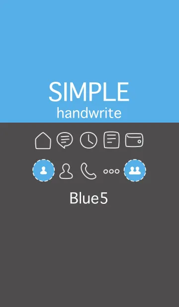 [LINE着せ替え] シンプル手書き ブルー5の画像1
