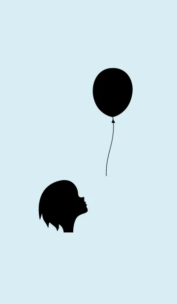 [LINE着せ替え] 風船ガール ブルー2の画像1