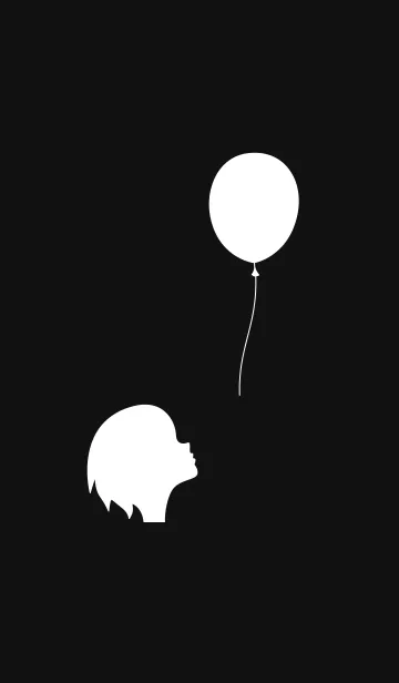 [LINE着せ替え] 風船ガール 黒/白2の画像1