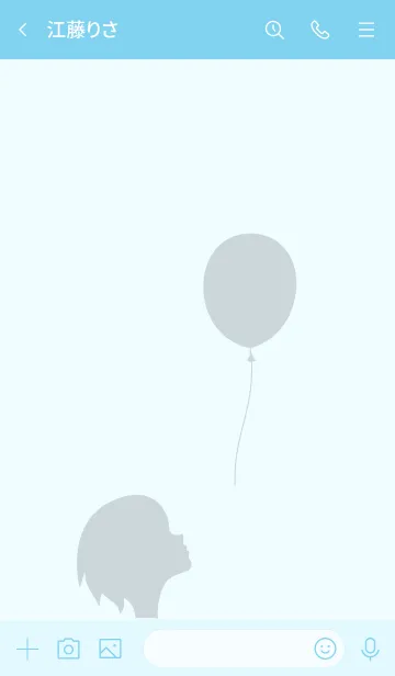 [LINE着せ替え] 風船ガール ブルー3の画像3