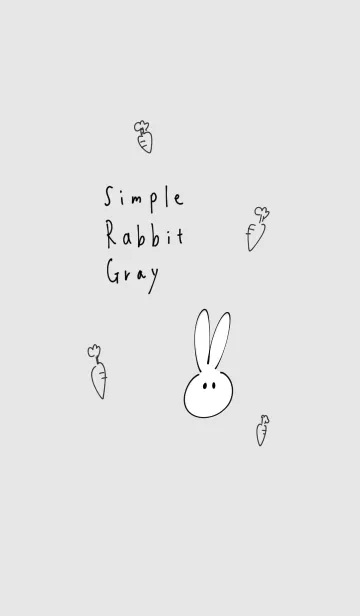 [LINE着せ替え] シンプル うさぎ グレーの画像1