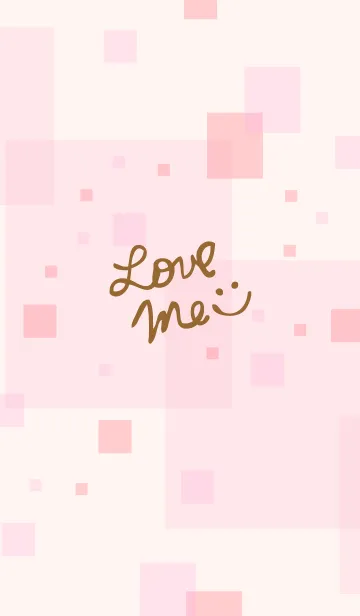 [LINE着せ替え] ピンク四角スマイル3の画像1