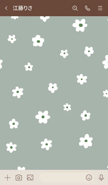 [LINE着せ替え] flower pattern / dustygreen grayの画像3