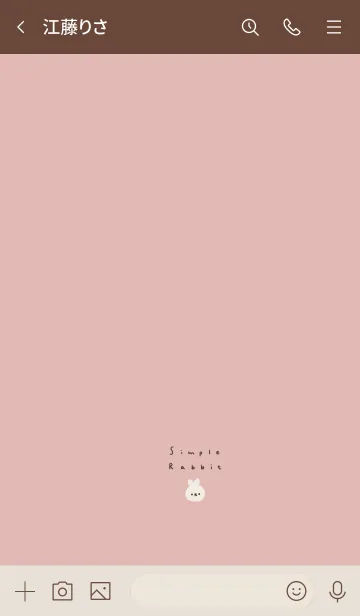 [LINE着せ替え] ピンクベージュとうさぎ。シンプル。の画像3