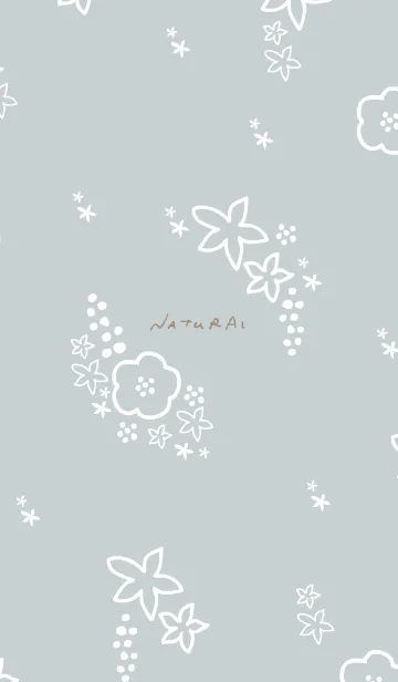 [LINE着せ替え] 白い花 ブルー5の画像1