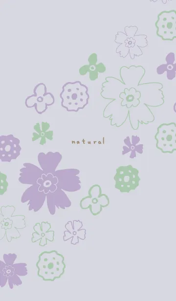 [LINE着せ替え] 手書き花 くすみパープルの画像1