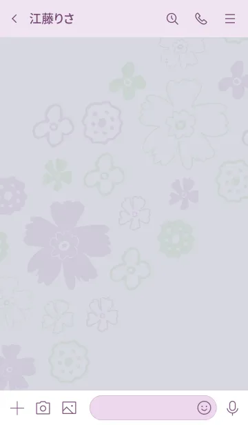 [LINE着せ替え] 手書き花 くすみパープルの画像3