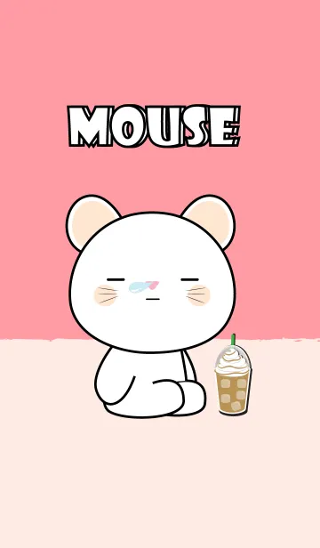 [LINE着せ替え] Sleepy White Mouse Theme (JP)の画像1