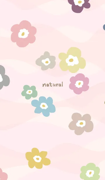 [LINE着せ替え] くすみカラー花々 ピンク3の画像1