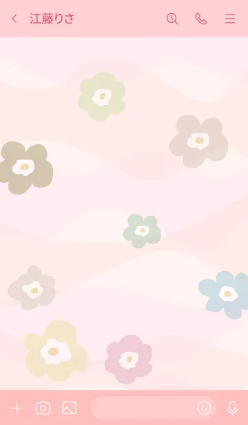 [LINE着せ替え] くすみカラー花々 ピンク3の画像3
