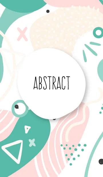 [LINE着せ替え] Abstract Hand Drawn Shapes Pastel Whiteの画像1
