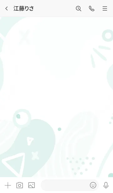 [LINE着せ替え] Abstract Hand Drawn Shapes Pastel Whiteの画像3