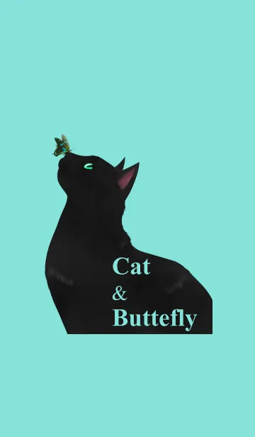 [LINE着せ替え] 幸運を呼ぶ黒猫と蝶 Cat&Butterflyの画像1