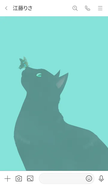[LINE着せ替え] 幸運を呼ぶ黒猫と蝶 Cat&Butterflyの画像3