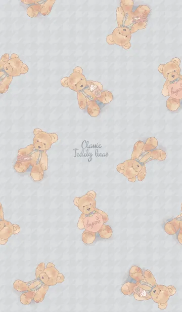 [LINE着せ替え] classic teddy bear / blue ribbonの画像1