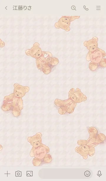 [LINE着せ替え] classic teddy bear / pink ribbonの画像3