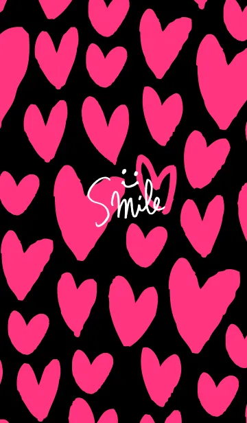 [LINE着せ替え] ハートたくさん黒3の画像1