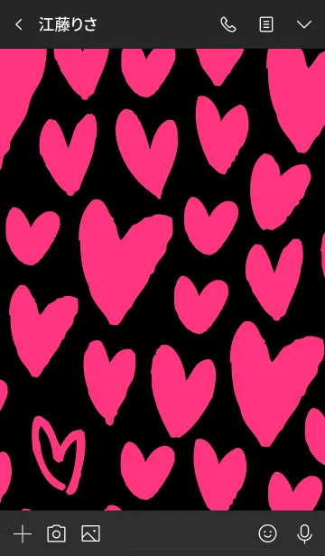 [LINE着せ替え] ハートたくさん黒3の画像3