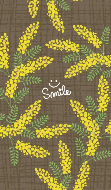 [LINE着せ替え] ミモザと麻 ブラウン6の画像1