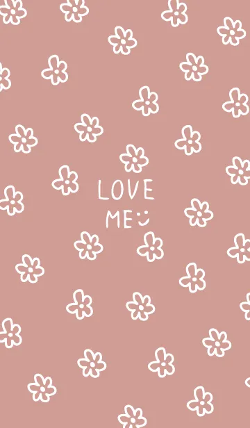 [LINE着せ替え] 白いお花 くすみピンク4の画像1