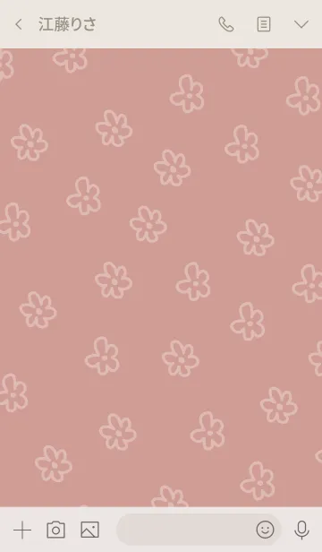 [LINE着せ替え] 白いお花 くすみピンク4の画像3