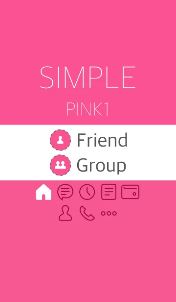 [LINE着せ替え] シンプル_ピンク1の画像1