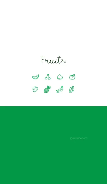 [LINE着せ替え] Fruits green whiteの画像1