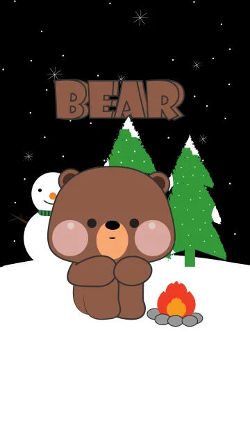 [LINE着せ替え] Cute Bear In Winter Season (JP)の画像1