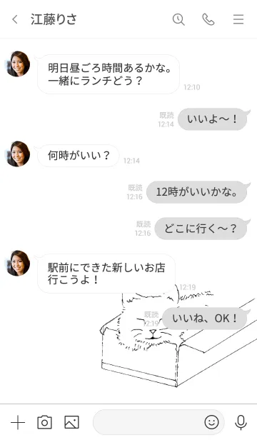 [LINE着せ替え] 箱入りねこの画像4