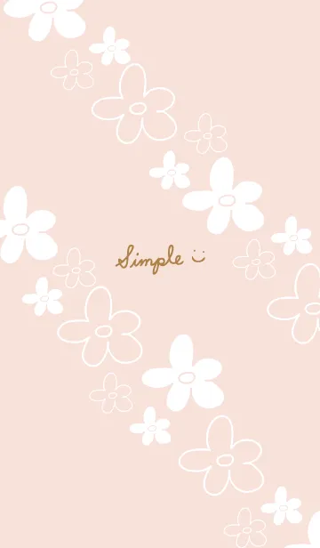 [LINE着せ替え] 手書きのお花 くすみピンクの画像1