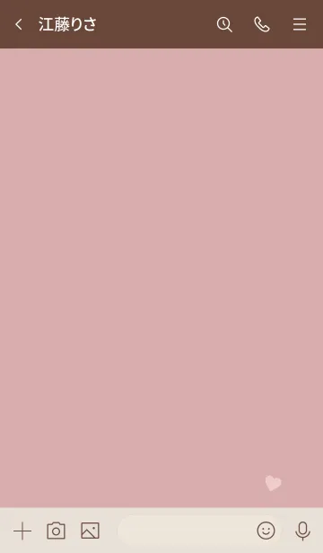 [LINE着せ替え] シンプル くすみピンク × ベージュ ハートの画像3