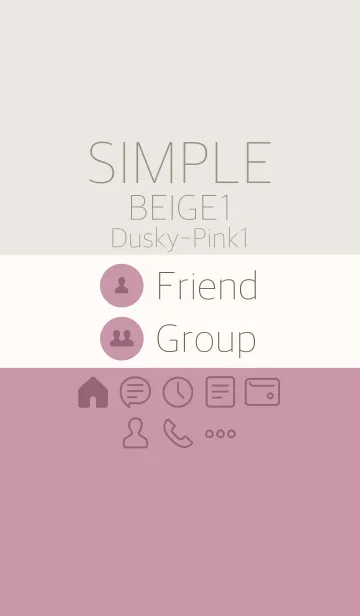 [LINE着せ替え] シンプル_ベージュ1 くすみピンク1の画像1
