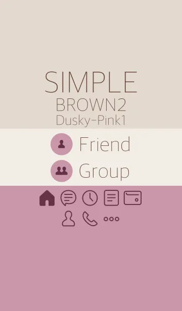 [LINE着せ替え] シンプル_ブラウン2 くすみピンク1の画像1