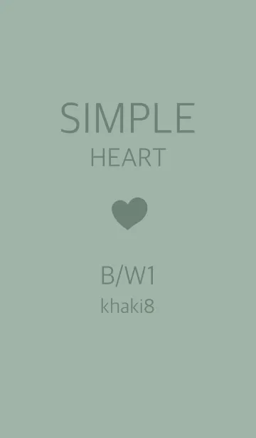 [LINE着せ替え] シンプルハート 黒/白1 カーキ8の画像1