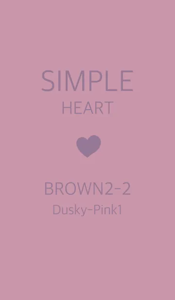 [LINE着せ替え] シンプルハート ブラウン2-2 くすみピンク1の画像1